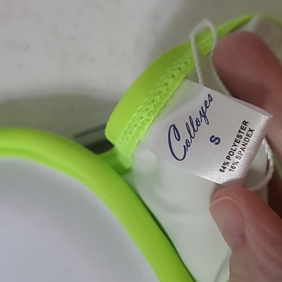 NWT Colloyes Neon Green Push-up Bikini Top size Small - Picture 7 of 8